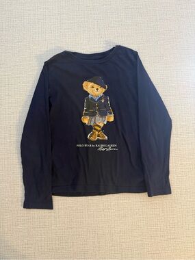 Ralph Lauren Navy Long-Sleeve Polo Bear Tee